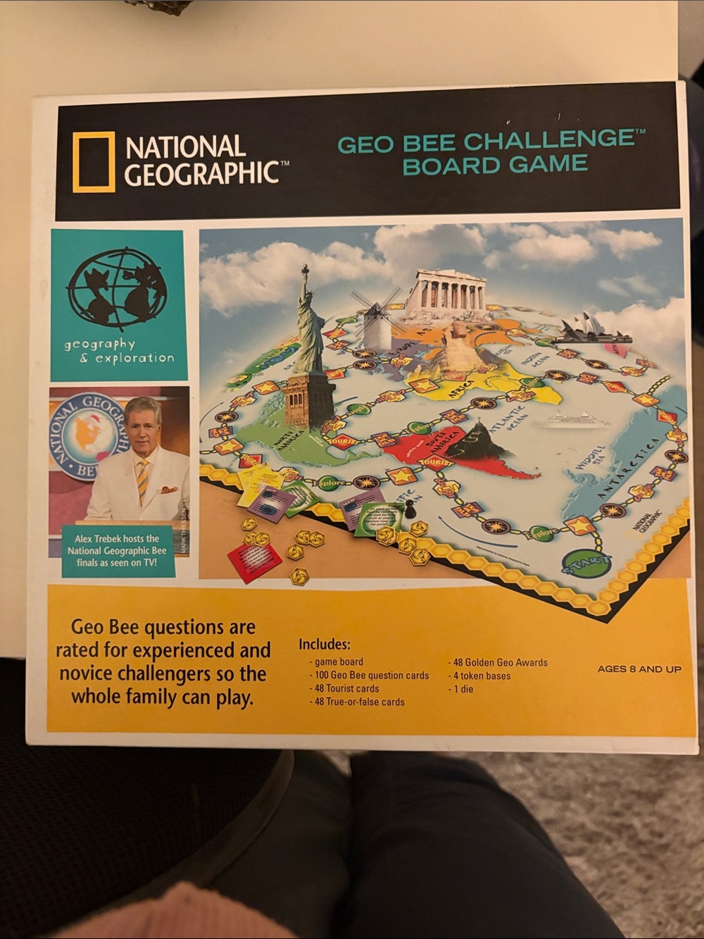 NEW National Geographic Geo Bee Challenge Board Game - Yellow, Black, Teal
